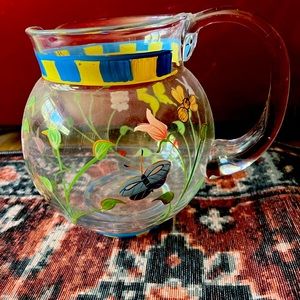 Butterfly Pitcher Hand Painted